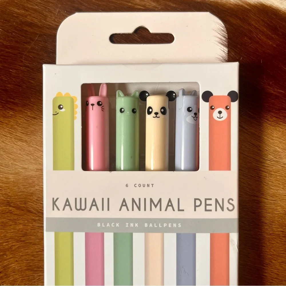 🏷️🎉🆕 kawaii animal pens kawaii dinosaur, panda, cat dogs set of 6 pens